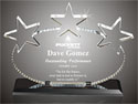3 Star Oval Acrylic Award